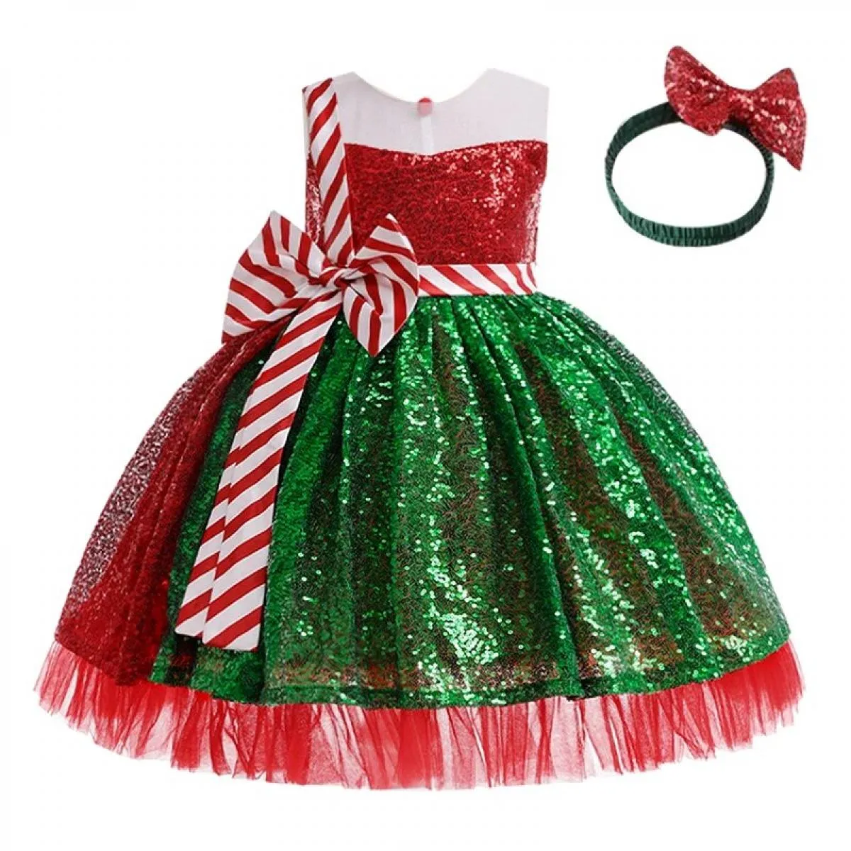 2023 Nuovo Natale per bambini Vestito Cosplay Spettacolo Fluffy Dress Paillettes Halloween Vestito per ragazze 3 10 anni Natale