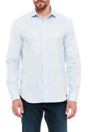 Camicia regular in cotone pinpoint doppio ritorto con collo francese