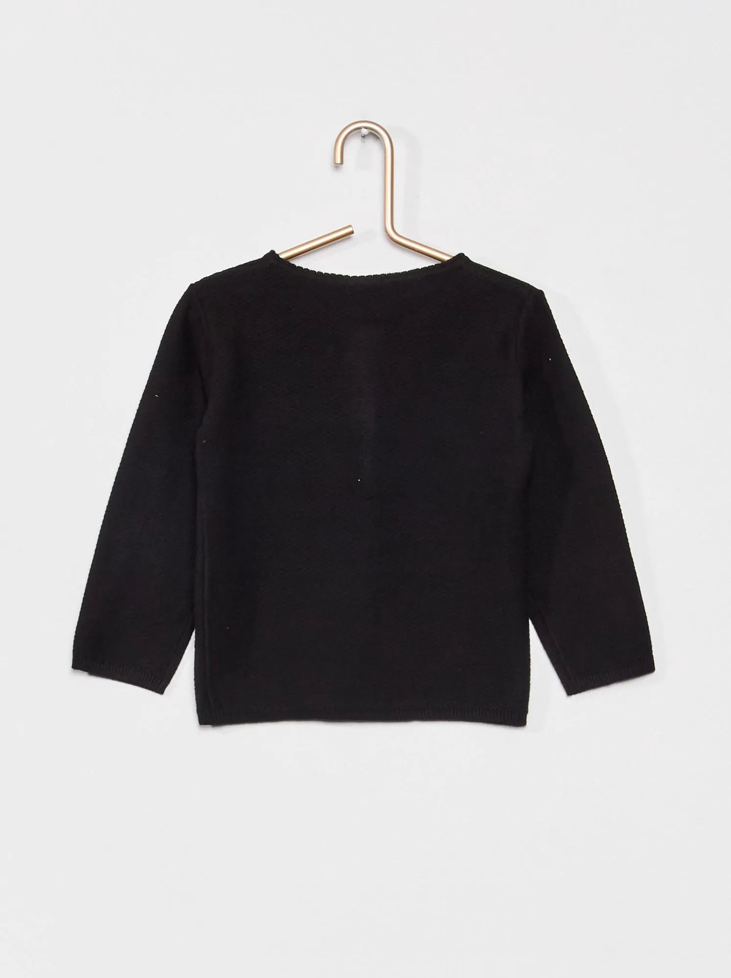 Cardigan in maglia fantasia - Nero