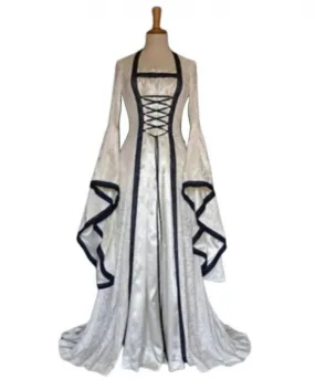 Costume cosplay da principessa di corte retrò medievale da donna di Halloween lungo D