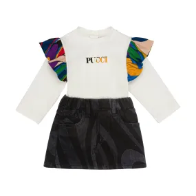 Emilio pucci abito baby con gonna denim