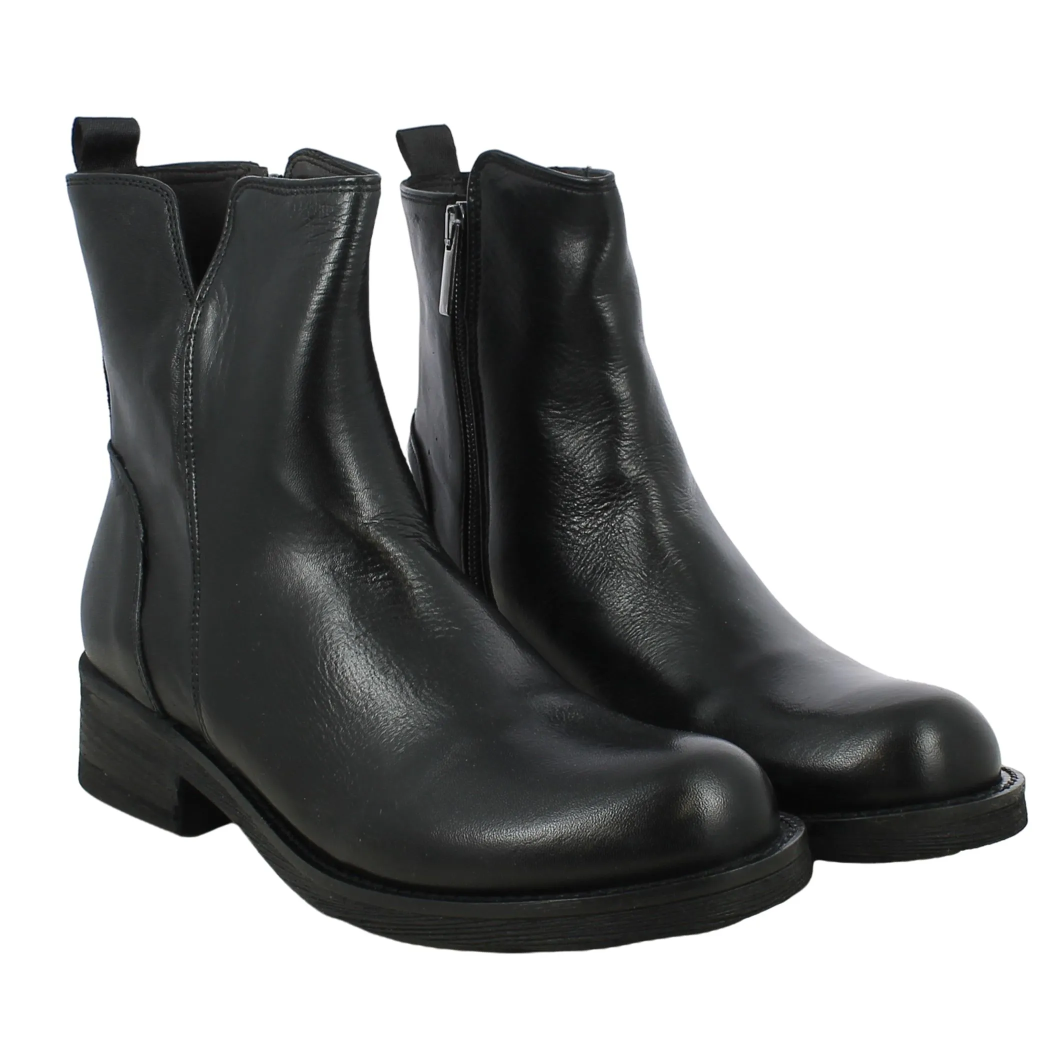Exton  Tronchetto nero con spacco e zip 