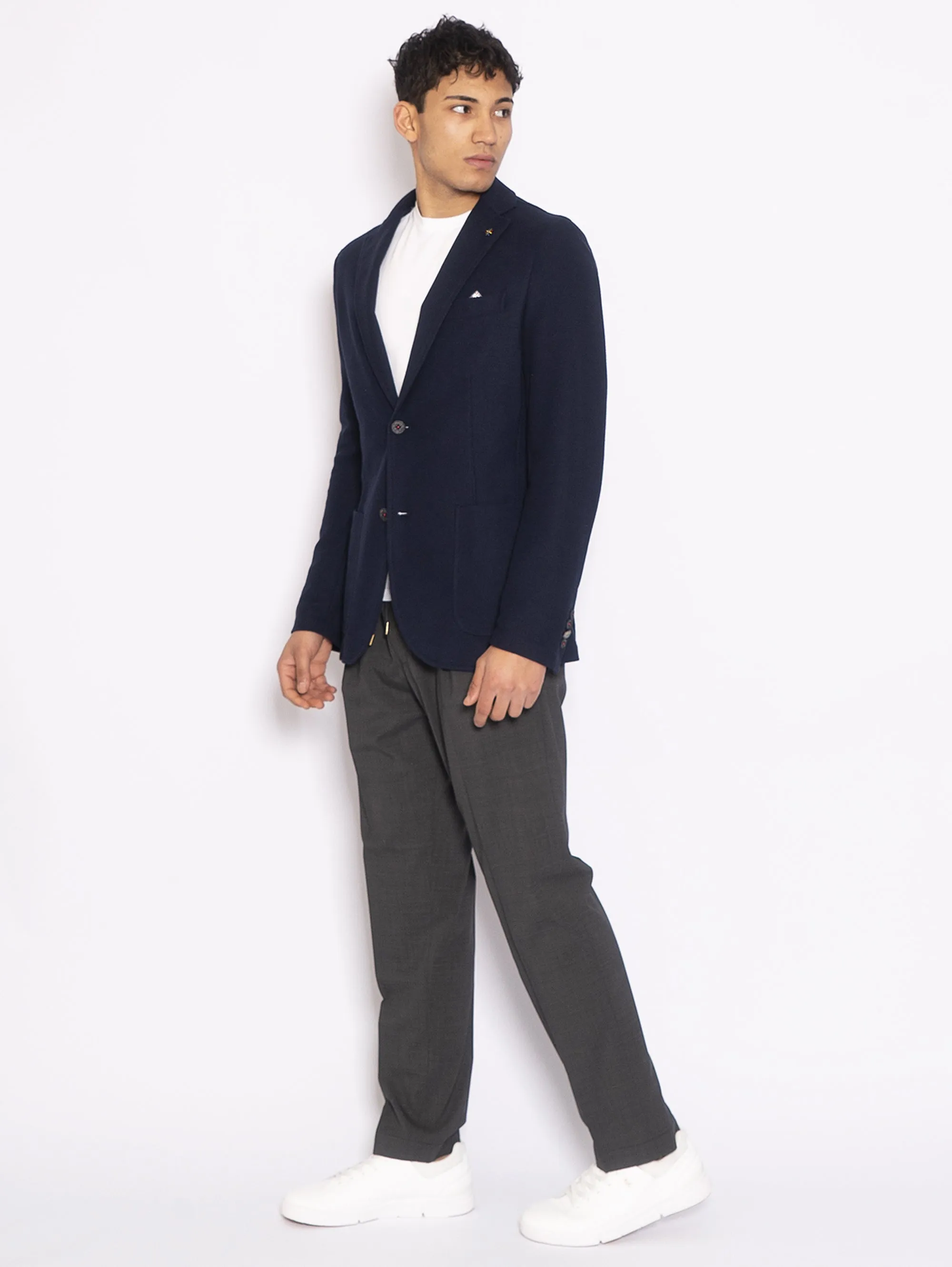 Giacca in Piqué Blu