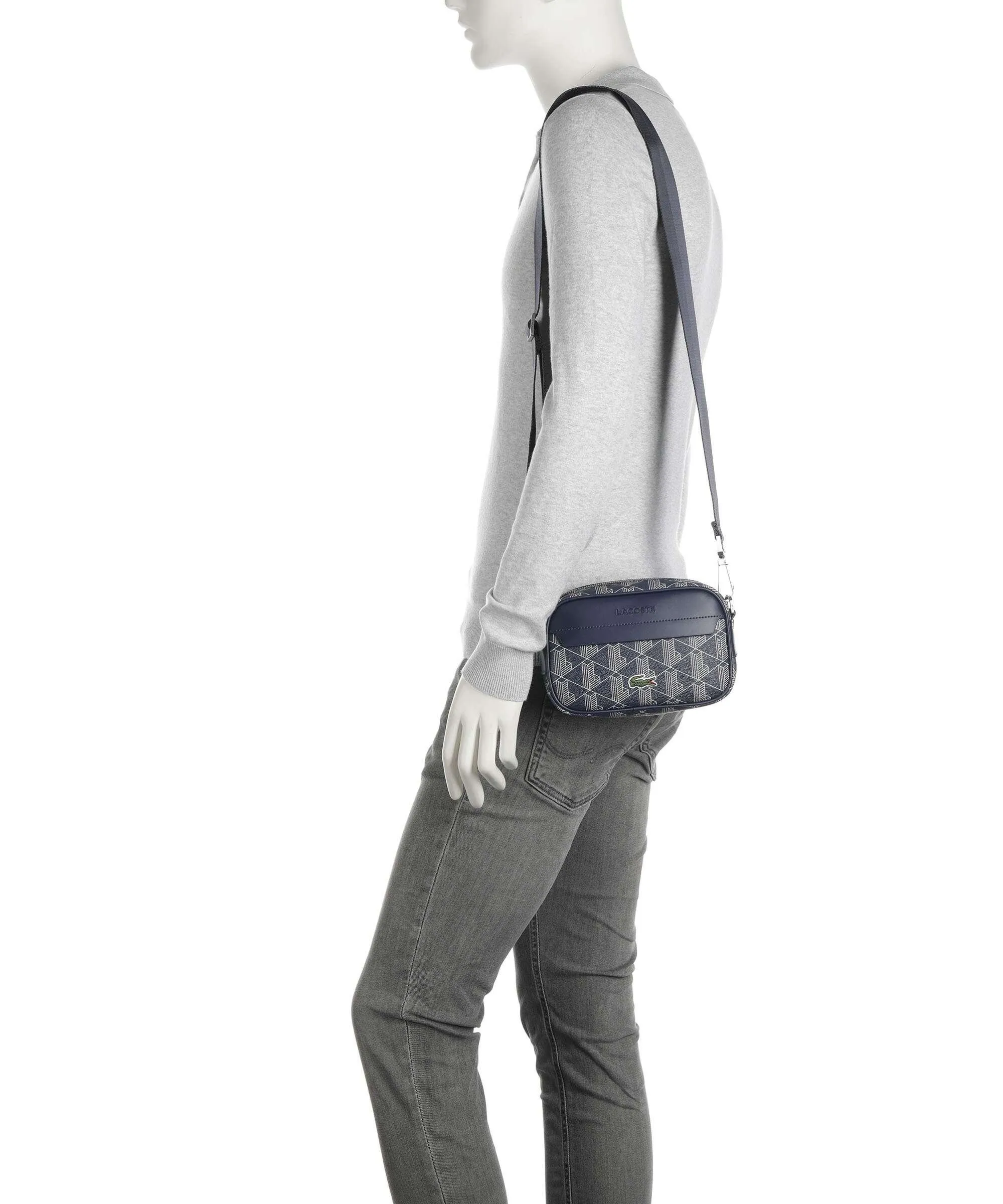  Lacoste The Blend Borsa a tracolla pelle sintetica blu scuro  