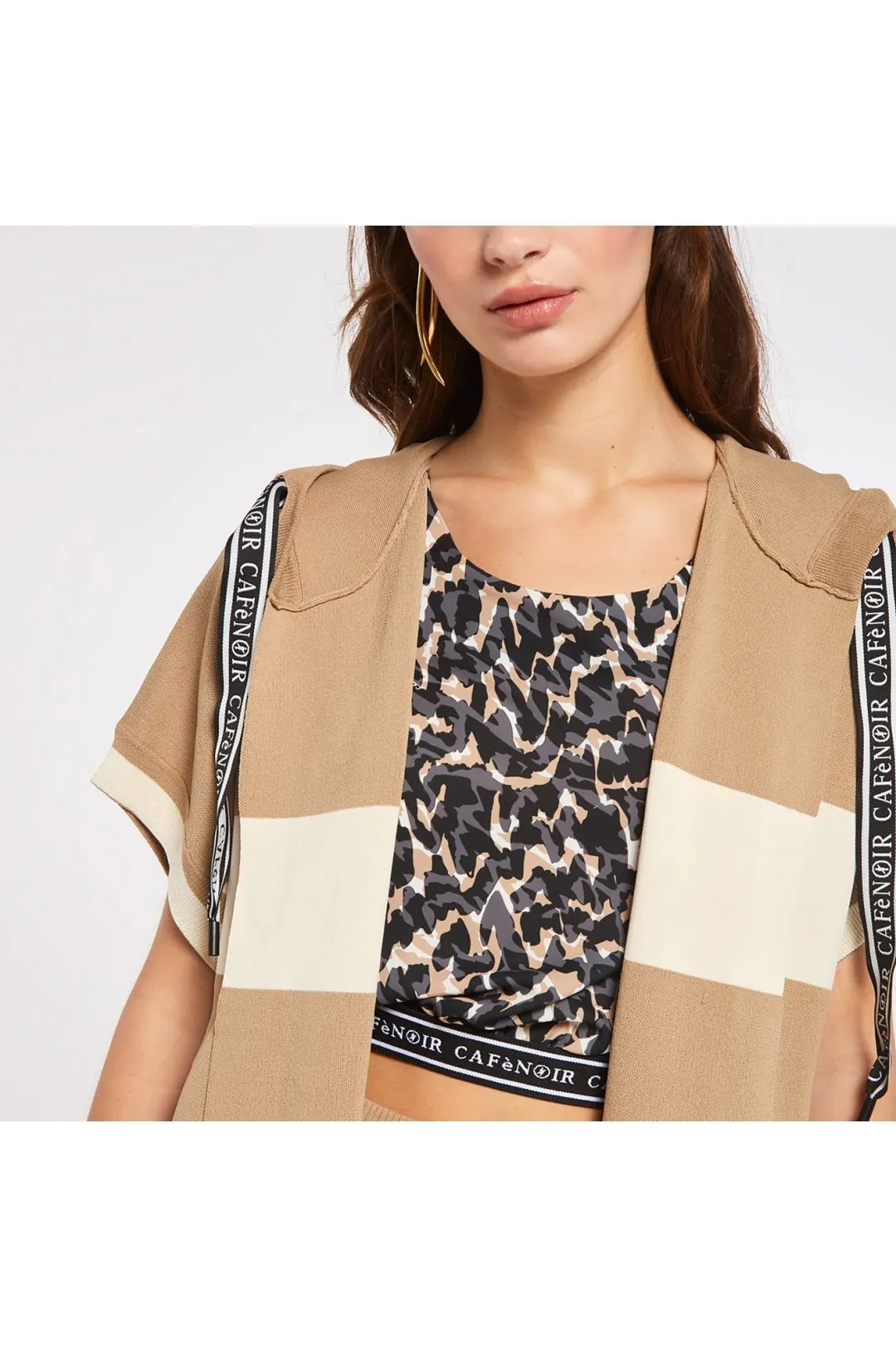 maxi cardigan in filato di viscosa lavorato a jacquard ginger