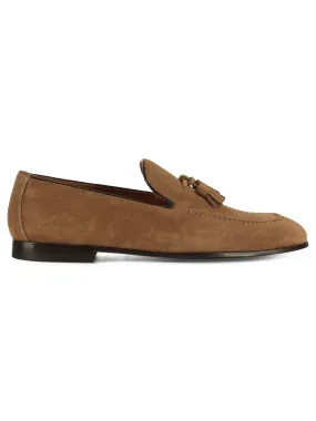 Mocassini in suede con nappine