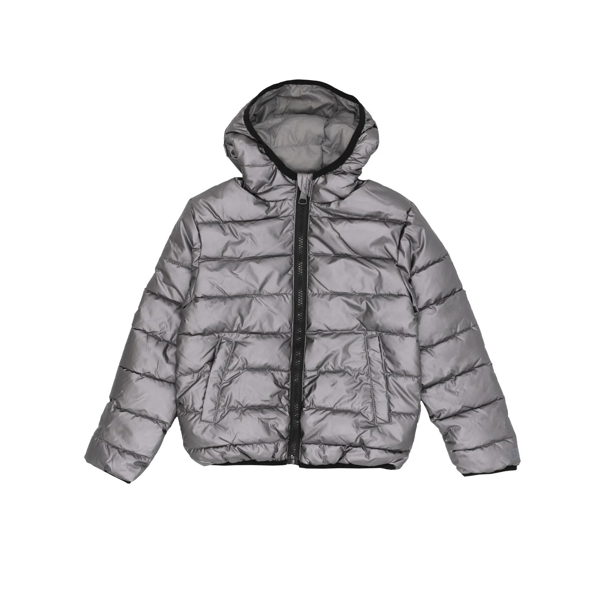 Piumino con cappuccio Leone bambina Black