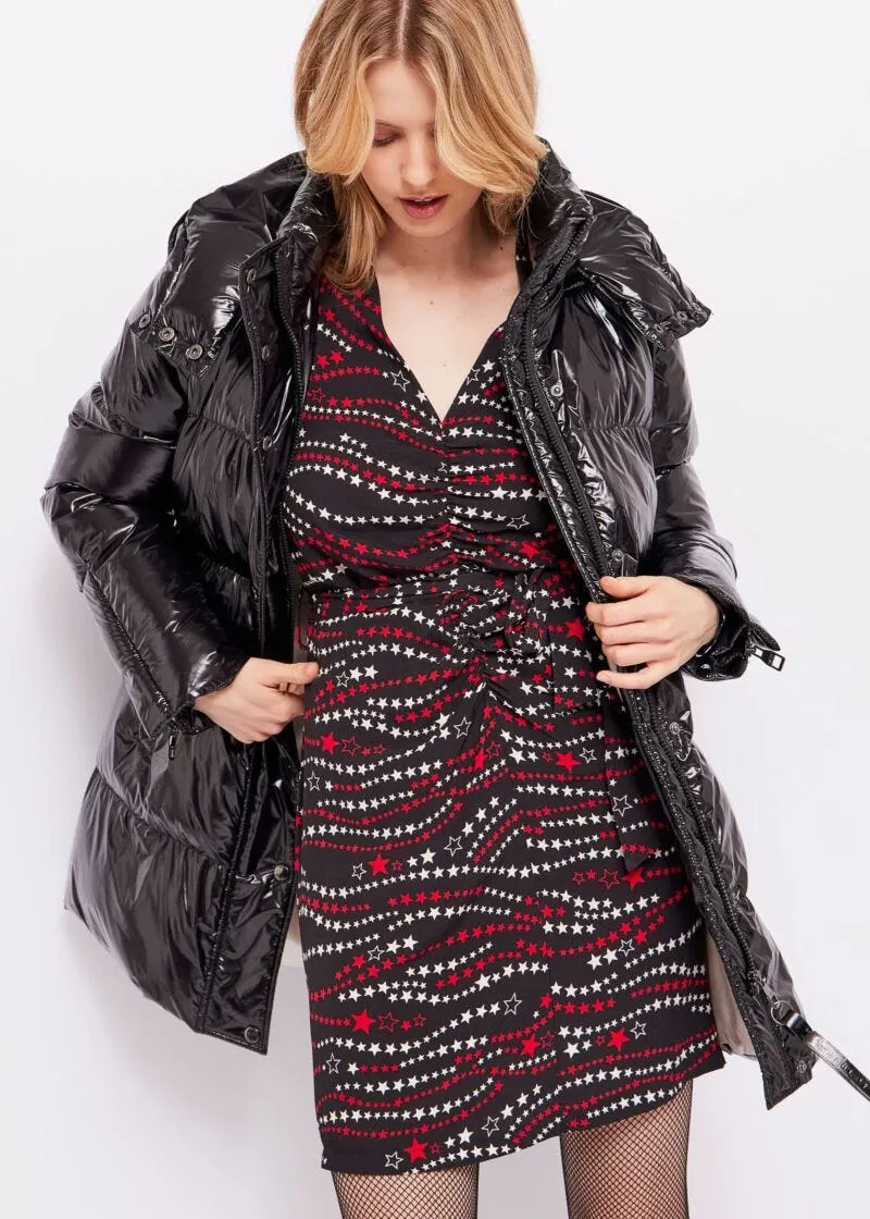 Piumino donna in nylon lucido