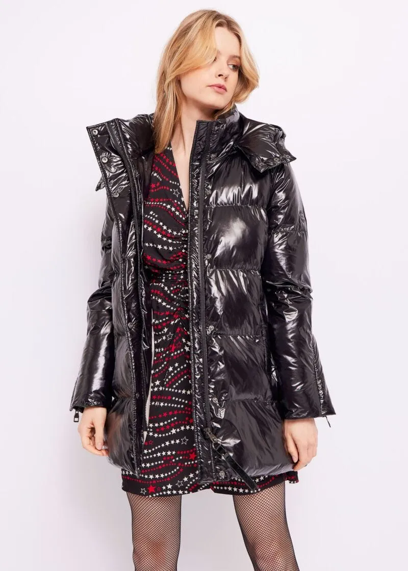 Piumino donna in nylon lucido
