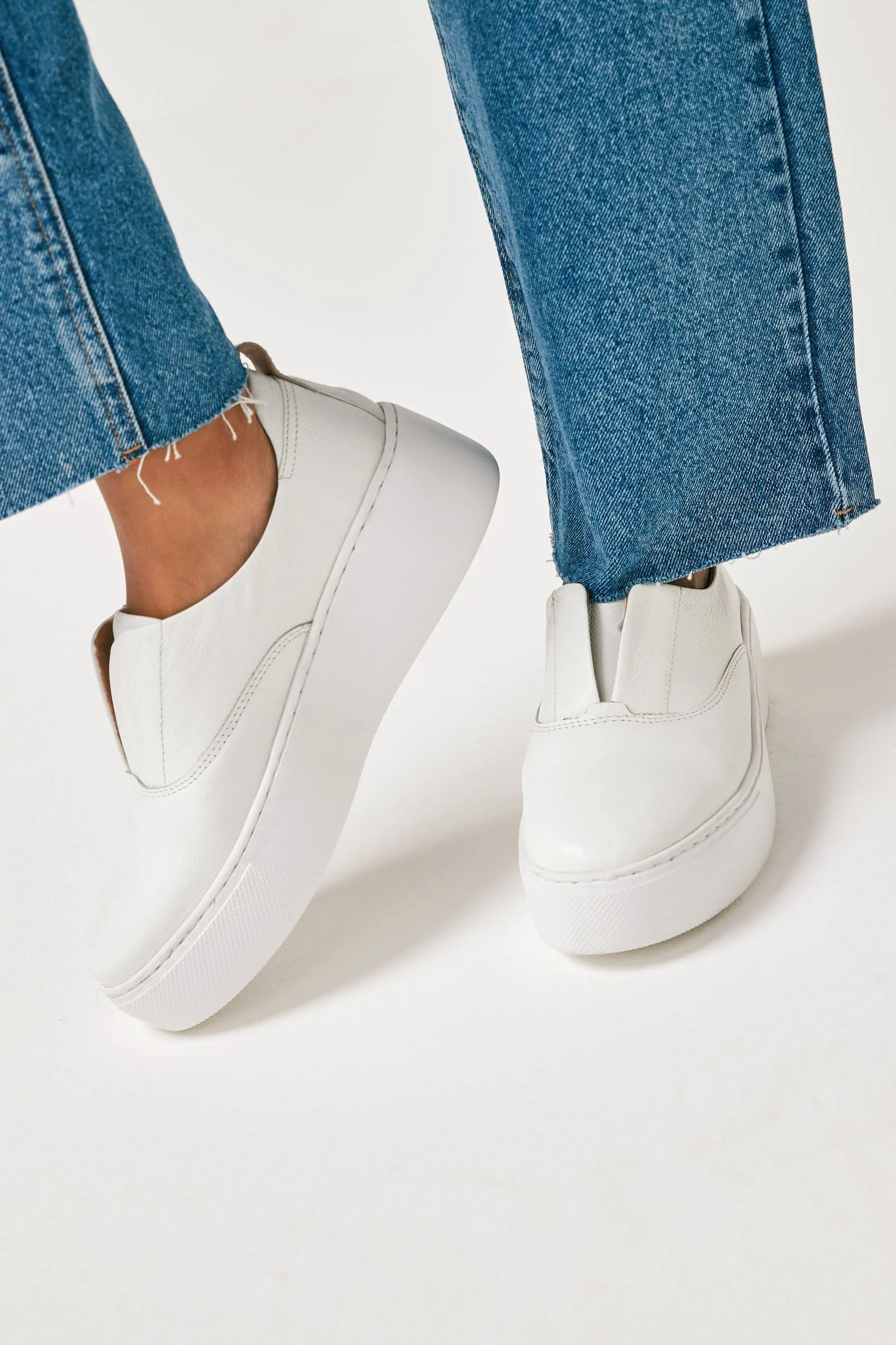 Signature Forever® Comfort Leather Chunky Wedge Platform Scarpe da ginnastica    