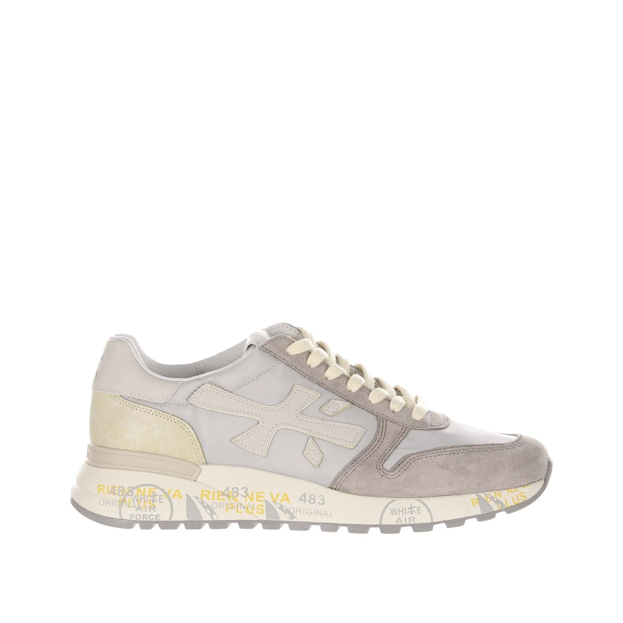 Sneaker in camoscio e tessuto tecnico
