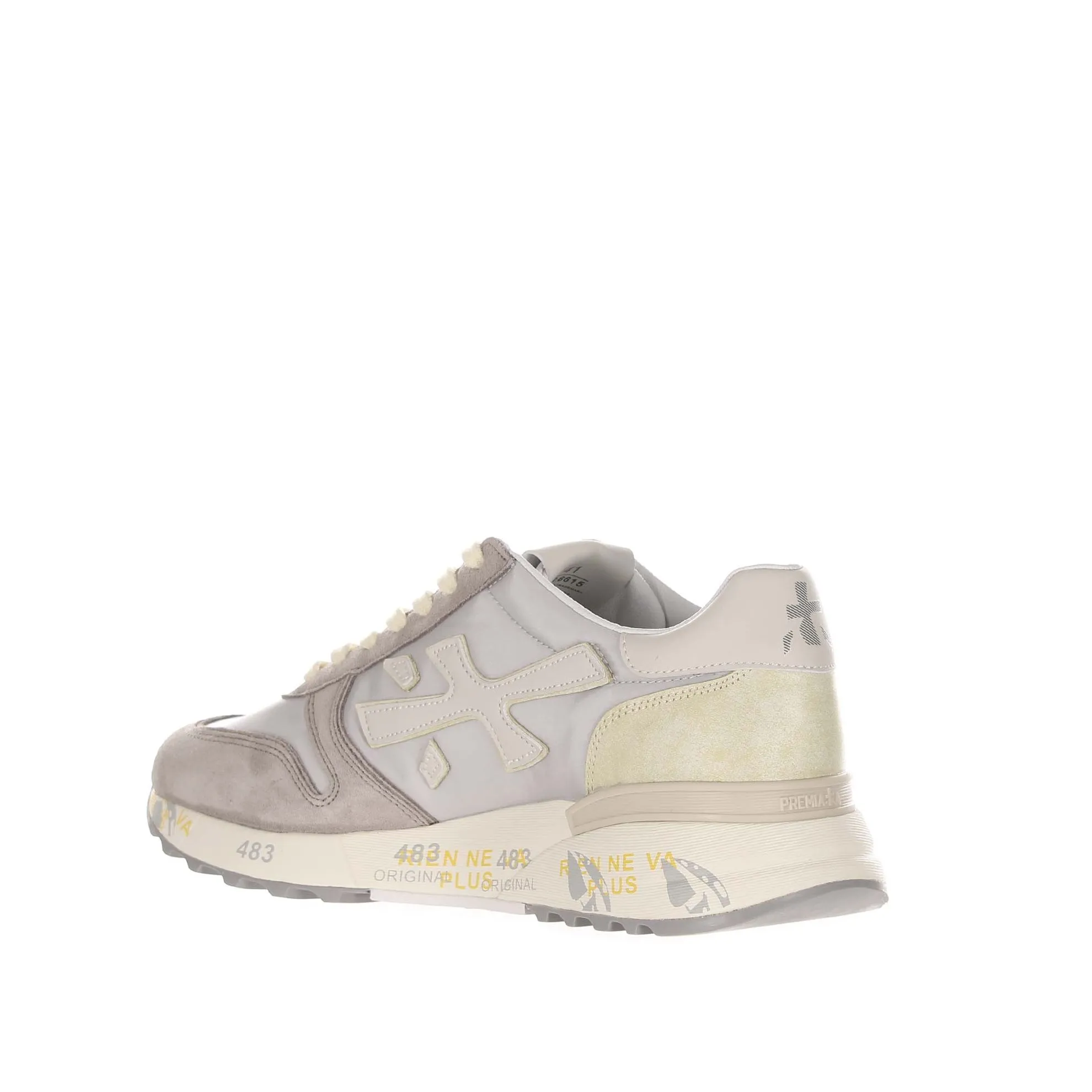 Sneaker in camoscio e tessuto tecnico