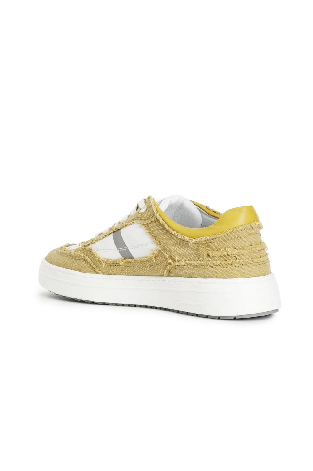 sneakers uomo in tessuto giallo