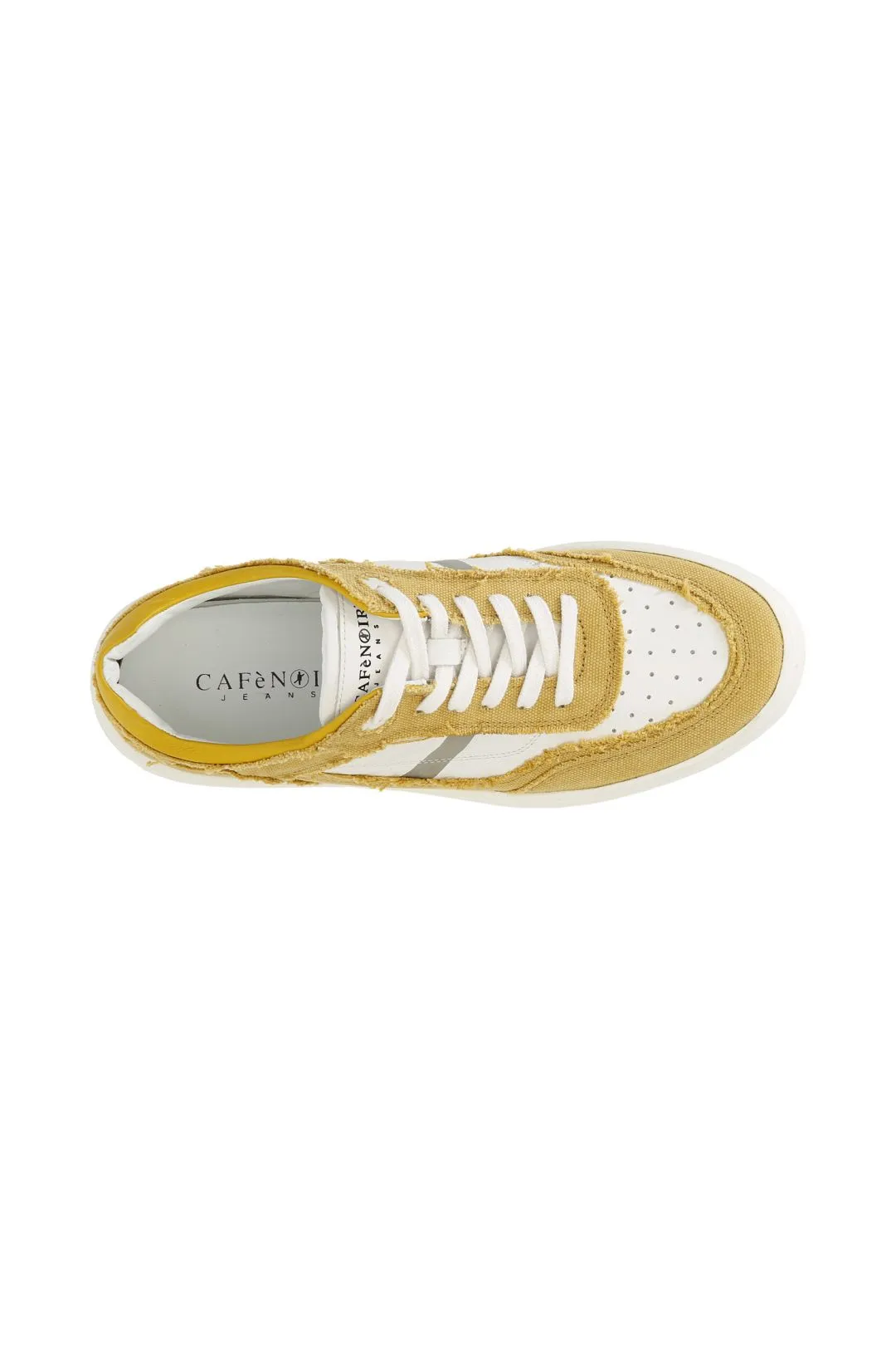 sneakers uomo in tessuto giallo